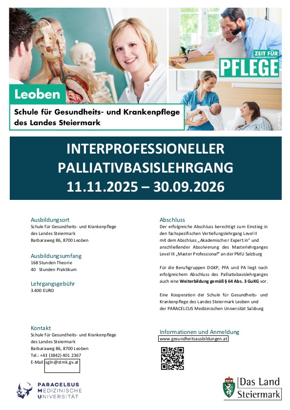 Interprofessioneller Palliativbasislehrgang