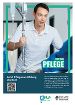 Bild der ersten Seite des Folders Zeit für Pflege, es zeigt einen Mann der in der Pflege arbeitet.